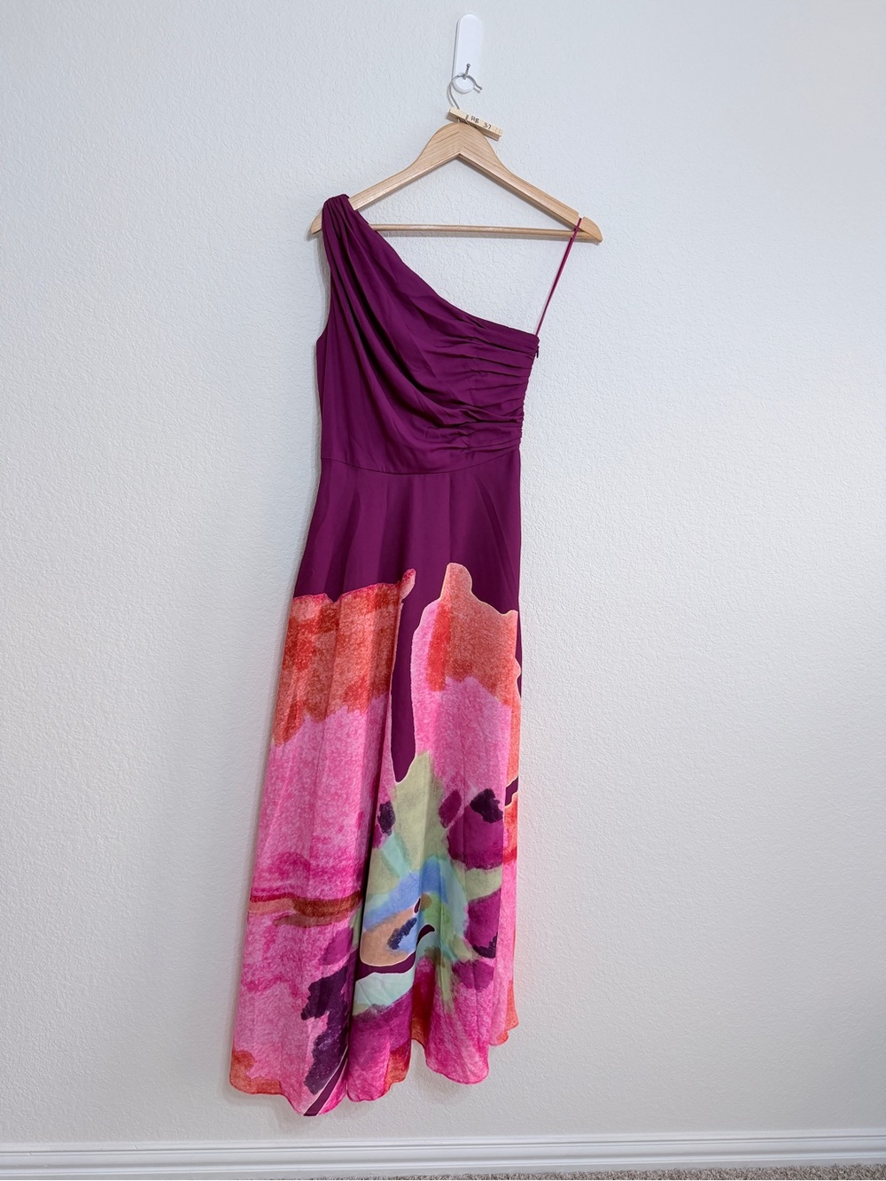 AMUR floral one shoulder gown size 4 - Picture 7 of 16